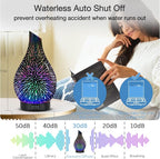 Essential Oil Diffuser Aromatherapy Diffuser - Art Glass Oil Diffuser with Auto Shut-Off Protection 4 Timer Setting 7 Colors Changed LED Night Light for Home Office Decor Gift (3D Fireworks)