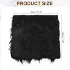 PATIKIL 12" Locker Rug, Small Area Rug Mini Faux Fur Rugs Small Locker Carpet Soft Fluffy Tiny Photography Props Square for Nail Photo Tabletop Background Picture Decoration, Black