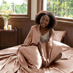 CozyLux Satin Sheets Queen Size Bed Set - 4 Piece Silky Queen Sheet Set, Luxury Salmon Pink Queen Sheets with Smooth and Soft Microfiber, Includes 1 Fitted Sheet, 1 Flat Sheet and 2 Pillowcases