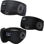 MUSICOZY Sleep Headphones Bluetooth Mask, Eye Masks with Headband, Sleeping Headphones for Side Sleepers Headband and Sleep Mask with Bluetooth Headphone Perfect for Sleeping