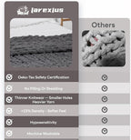 Chunky Knit Blanket - Luxury Soft Cozy 40 * 50 Throw Blanket,100% Woven Blanket Rope Knot Throw Blanket for Couch, Sofa, Home Decor, Gift - Machine Washable (Black Gray, 40 * 50)