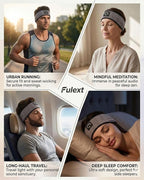 Sleep Headphones Headband Bluetooth 5.4 - Wireless Music Headband with Ultra-Thin HD Stereo Speakers, Sweat Resistant for Side Sleepers, Sports, Meditation, Travel