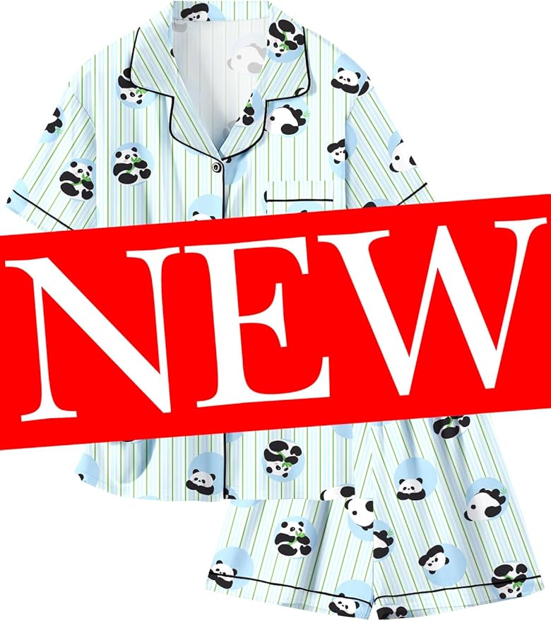 Girls & Womens Satin Pajamas Set, Silk Button-Down Sleepwear 2 Piece Nightwear, 3 Years - Women XXL