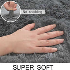 Ultra Soft Shag 8x10 Gray Area Rug – 8x10 Rugs for Living Room, Non-Slip, Fluffy Plush Large Carpet, Shaggy Furry Rug for Bedroom, Dorm, Kids and Girls Room, Nursery, Home Office Décor