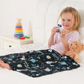Kivik 2 lbs Weighted Lap Blanket, Small Heavy Lap Pad, Soft Cooling Throw Blankets for School Calming & Bed Sleep Gifts for 4 5 6 7 + Year Old, Machine Washable, 20 x 30 Inches, 2 Pound, Black Sky