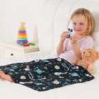 Kivik 2 lbs Weighted Lap Blanket, Small Heavy Lap Pad, Soft Cooling Throw Blankets for School Calming & Bed Sleep Gifts for 4 5 6 7 + Year Old, Machine Washable, 20 x 30 Inches, 2 Pound, Black Sky