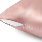 BEDELITE Satin Pillowcase with Zipper, Rose Pink King Size Pillow Cases Set of 2, Super Soft and Cooling Similar to Silk Pillow Cases, Gift for Women Men(20x36 Inches)