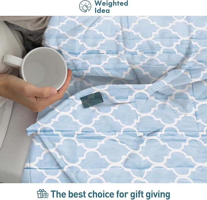 Weighted Idea Weighted Blanket for Adults (Lanterns,48"x72",15lbs) Cooling Breathable Heavy Blanket with Premium Glass Beads All-Season Soft Thick Comfort