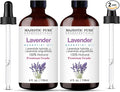 Majestic Pure Essential Oil with Glass Dropper - 100% Pure and Natural - Essential Oils for Diffuser, Aromatherapy, Soap and Candle Making, Lavender Essential Oil, Lavender Oil, 4 Fl Oz Pack of 2