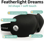 Nidra Contoured Sleep Mask for Side Sleepers – Zero Pressure Fit, Light Blocking Eye Shade for Sleeping & Travel – Brown, Standard Size