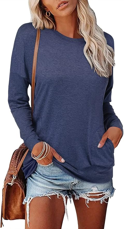 Magritta Women's Long Sleeve Leopard Color Block Tunic Comfy Crewneck T Shirt Tops Black XL