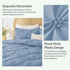 BEDELITE Cornflower Blue Twin Comforter Set - 2 Peices Boho Pintuck Bedding Comforter Sets, Lightweight Soft & Warm Twin Bedding Sets with 1 Pillowcase for All Season