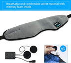 Wireless Sleep Mask,SKEYEOL Sleep Headphones,Adjustable&Washable Music Travel Sleeping Headset with Built-in Speakers Microphone Hands-Free for Air Travel,Siesta and Sleeping Grey