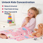 Kivik Soft Weighted Lap Blanket 2 lbs, Small Weighted Lap Pad, Breathable Heavy Throw Blankets for School Calming & Bed Sleeping, Machine Washable, 20 x 30 Inches, Cute Unicorn Printing, Light Pink