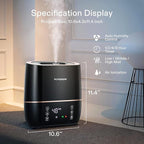 VIVOSUN 2-in-1 Warm and Cool Mist Humidifier, 5L Indoor Ultrasonic Air Humidifier with Essential Oil Tray for Bedrooms, Plants, Offices and Babies