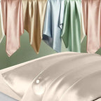 Silk Pillow Cases 2 Pack, Mulberry Silk Pillowcases Standard Set of 2, Health, Smooth, Anti Acne, Beauty Sleep, Both Sides Natural Silk Satin Pillow Cases for Women 2 Pack with Zipper for Gift, Beige
