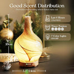Porseme 150ml Glass Essential Oil Diffuser Aromatherapy Ultrasonic Cool Mist Humidifier 6 Running Hours Waterless Auto-Off Air Diffusers for Relax Yoga,Office Working Spa and Rest (Desert)