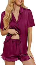Silk Pajamas for Women Satin Womens Pajama Sets Short Sleeve Set 2-Piece Sleepwear