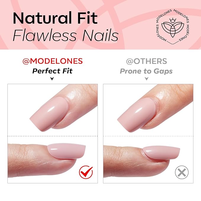 Modelones Red Cat Eye Press on Nails, Spring Short Square Fake Nails, Reusable Nail Kit with Nail Glue Adhesive Tabs Mini Nail File, Nails Press Ons 32Pcs16 Sizes, Women Girl Gift