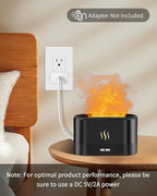 Flame Effect Essential Oil Diffuser, Ultrasonic Aromatherapy Humidifier, Upgraded 7 Color Changing Lights with Ultra Quiet, Auto Shut-Off for Bedroom Home Office and Yoga (180mL, Black)