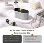 Lecdura Waterless Diffuser for Essential Oil, Battery Operated Scent Air Aromatherapy Diffuser, Mini Aroma Diffusers with 3 Intermittent Mist Modes, Cycle Start for Home Office Bedroom - Silver