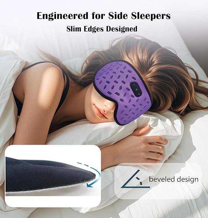 Sleep Mask Headphones with Bluetooth 5.4, LC-dolida Wireless Music Eye Mask for Sleeping Headphones Detachable 3D Eye Cups Cooling Breathable Bluetooth Eye Mask for Side Sleepers