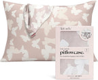Kitsch Satin Pillowcase with Zipper for Hair & Skin - Softer Than Silk Pillow Cases, Cooling Satin Pillow Case, Wrinkle-Free, Machine Washable, Pillow Cases Standard Size 19x26 - Champagne Butterfly