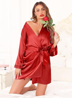Women's Robes Satin Bathrobe Lightweight Short Silk Kimono V-Neck Bride Bridesmaids Loungewear