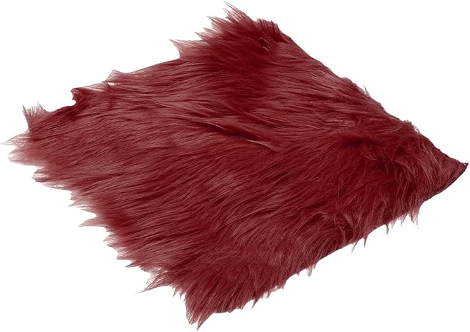 PATIKIL 12" Locker Rug, Small Area Rug Mini Faux Fur Rugs Small Locker Carpet Soft Fluffy Tiny Photography Props Square for Nail Photo Tabletop Background Picture Decoration, Red