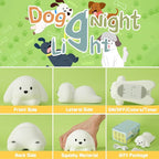 Tremdwoto Dog Night Light for Kids,Cute 7 Colorful Night Light Baby Girl Squishy Night Lights Lamp 1/3 Hour Timer Puppy Light Dimmable Nursery Nightlight，Kawaii Bedroom Decor,Gift for Boys and Girls