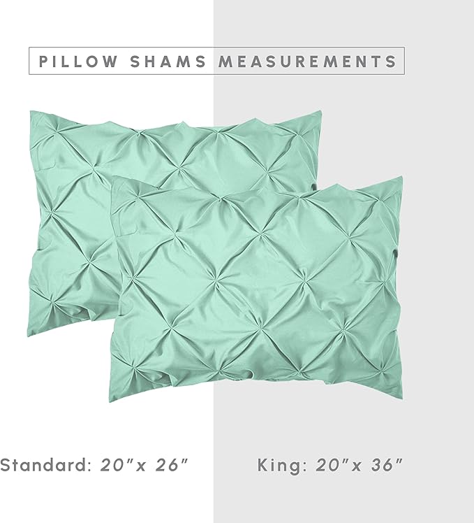 Elegant Comfort 8-Piece Pinch Pleated Comforter Set - All Season Complete Bed in a Bag, Includes 4pc Smart Sheet Set, Bed Skirt, Comforter, Matching Pillowcases and Shams, Twin/Twin XL, Mint Green