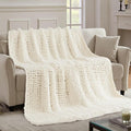 YJLMLY Chunky Knit Throw Blanket,50x60 Inch Heavy 4.4lbs, Hand Knit Chenille Couch Blanket, Soft Cable Knit Gift for Women Mom Wife, Modern Home Decor