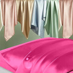 Silk Pillowcase for Hair and Skin, Mulberry Silk Pillow Cases Standard Size, Anti Acne Cooling Sleep Both Sides Natural Silk Satin Pillow Covers with Hidden Zipper, Gifts for Women Men, Hot Pink