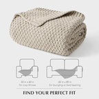 EVERGRACEHOME Chunky Chenille Knit Throw Blanket for Couch, Soft Luxurious Moss Stitch Blankets for Bed, Cozy Decorative Farmhouse Knitted Throws for Sofa, Warm Gray, 60" x 80"