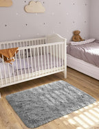 Macgace Small Throw Rugs for Bedroom, 2x3 Grey Mini Non-Slip Area Rug, Super Soft Plush Fluffy Carpet Modern Home Decor Aesthetic for Entryway Entrance Nursery Kids Room Dorm Office