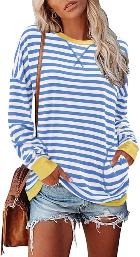 Magritta Women's Long Sleeve Leopard Color Block Tunic Comfy Crewneck T Shirt Tops Black XL