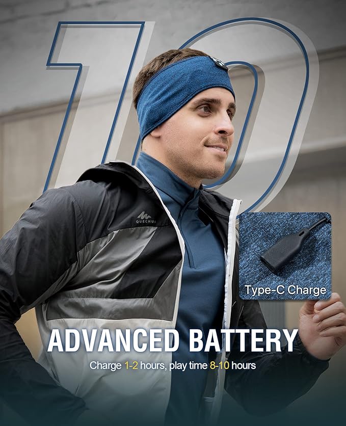 Perytong Sleep Bluetooth Headphones Headband, Sleep Headphones for Side Sleepers, Comfortable Sleeping Headband with Thin Wireless Earphones Microphone Handsfree Ideas for Women Men, PES01