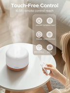 InnoGear Aromatherapy Diffuser & 10 Essential Oils Set, 500ml Essential Oil Diffuser with Remote Control Ultrasonic Cool Mist Scent Humidifier Vaporizer Auto-Off Timer for Room Office Home, Yellow