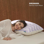 Dreamara Cooling Bed Pillows Queen Size Set of 4 – Adjustable Loft Shredded Memory Foam Pillows for Side, Back & Stomach Sleepers, Supportive & Breathable for Hot Sleepers (Mauve)