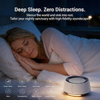 BGOVERSS White Noise Sound Machine with 20 Soothing Sounds, 10 Colors Night Light Sleep Machines Home Office Travel, 5 Timers and Memory Feature Sound Machine for Nursery Baby Kids Adults (Black)