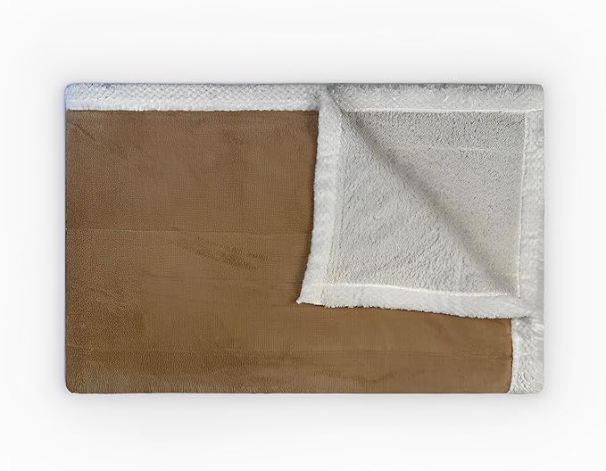 Sherpa Double-Sided Blankets, Plush & Cuddly Throw, Extra-Plush Thermal Fleece Blanket for Sofa/Couch/Bedding, Super Soft Living Room Blanket with Anti-Pilling (Khaki, 60×80)