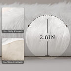 Ashler faux fur rug, Fluffy Shaggy Area Rug Ultra Soft 2.2 x 6 Feet Rectangle Fur Rug, White Fuzzy Rug Machine Washable Shag Rug, Nursery Decor Throw Rugs for Bedroom, kids room, Living Room