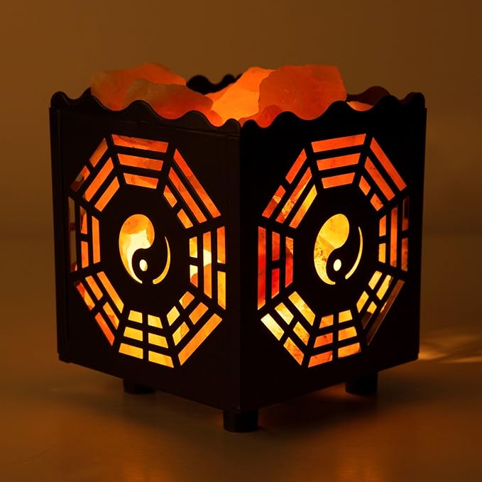 Himalayan Pink Salt Lamp Basket & Dimmer Cord Bulb