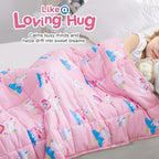 Kivik Weighted Blanket 3 lbs, Breathable Small Heavy Throw Blankets, Sleeping & Calming for Bed Couch Home School, Machine Washable, Cooling Soft Microfiber, 36x48 Inches, Pink Unicorn