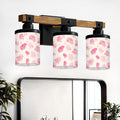 Vanity Lights for Bathroom Wall Lights for Bedroom Living Room Pink Watercolor Abstract Blot Cream Modern Bathroom Light Fixtures Wall Sconces 3 Light Home Decor