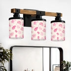 Vanity Lights for Bathroom Wall Lights for Bedroom Living Room Pink Watercolor Abstract Blot Cream Modern Bathroom Light Fixtures Wall Sconces 3 Light Home Decor