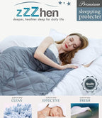 ZZZhen Weighted Blanket - High Breathability - 48''72'' 15LB - Premium Heavy Blankets - Calm Sleeping for Adult and Kids, Durable Quilts Grey, 48''72'' - 15LB