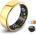 Smart Ring for Women Men,Fitness Tracker Ring,Heart Rate,Blood Oxygen,Step Tracker,Sleep Tracker,Meditation Assistance,No Subscription Fee,IP68 Waterproof Smart Ring for iphone&Android(Gold 10)
