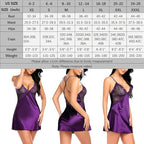 Avidlove Women Lingerie V Neck Sexy Nightwear Satin Sleepwear Lace Chemise Mini Babydoll Nightgown