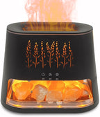 Fireplace Flame Diffuser & Himalayan Salt Lamp, 8 Colors Aromatherapy Diffuser Cool Mist Humidifier with Timer Auto Off Function for Home, Bedroom, Offie,Yoga